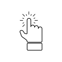 finger touch icon on white background, vector