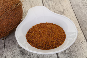 Coconut brown sugar in the bowl