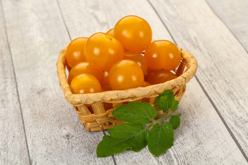 Ripe tasty yellow cherry tomato