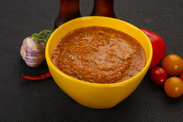 Famous Spanish gazpacho tomato soup