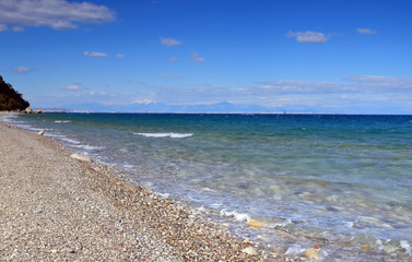 waves at sea sunny day