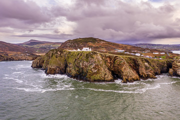 Aerial view of the Lighthouse at Fort Dunree, Inishowen Peninsula - County Donegal, Ireland