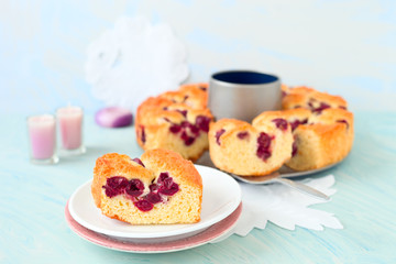 Selbstgemachter Kirschkuchen