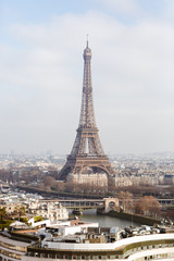 Fototapeta na wymiar Vue aérienne de Paris et de sa Tour Eiffel