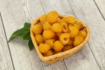 Sweet ripe tasty yellow raspberry