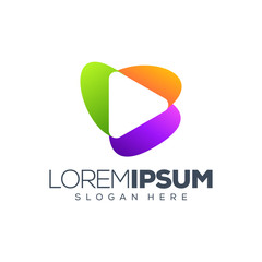 play logo design vector illustration