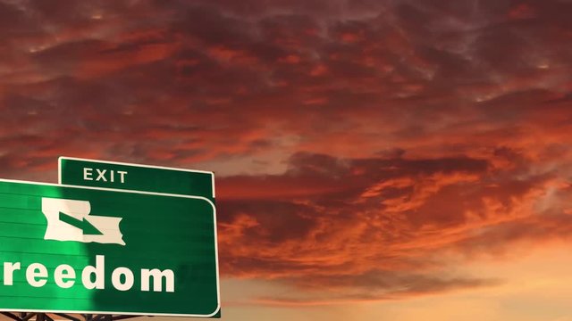 Street Sign the Way to Freedom
