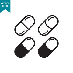 capsule vector icon in trendy flat style. medicine icon