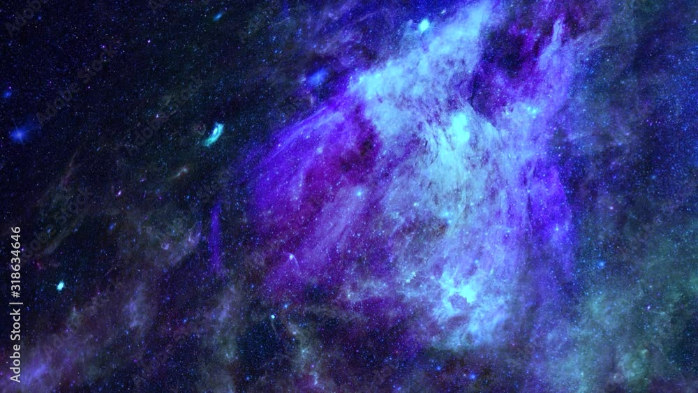 Wall mural animation view to travelling across the universe in moving