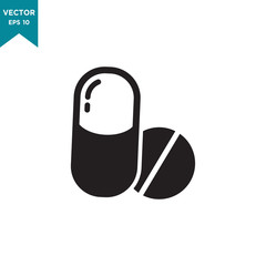 capsule vector icon in trendy flat style. medicine icon