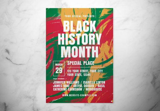 Black History Month Event Flyer Layout With Abstract Background