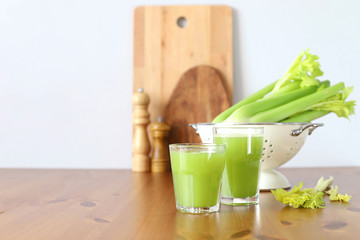 Celery juice. Copy Space