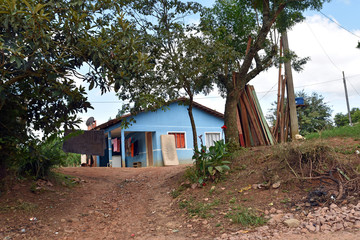 Fototapeta na wymiar Housing showing poverty in the south of Brasil in rural environment.