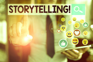 Handwriting text Storytelling. Conceptual photo activity writing stories for publishing them to public