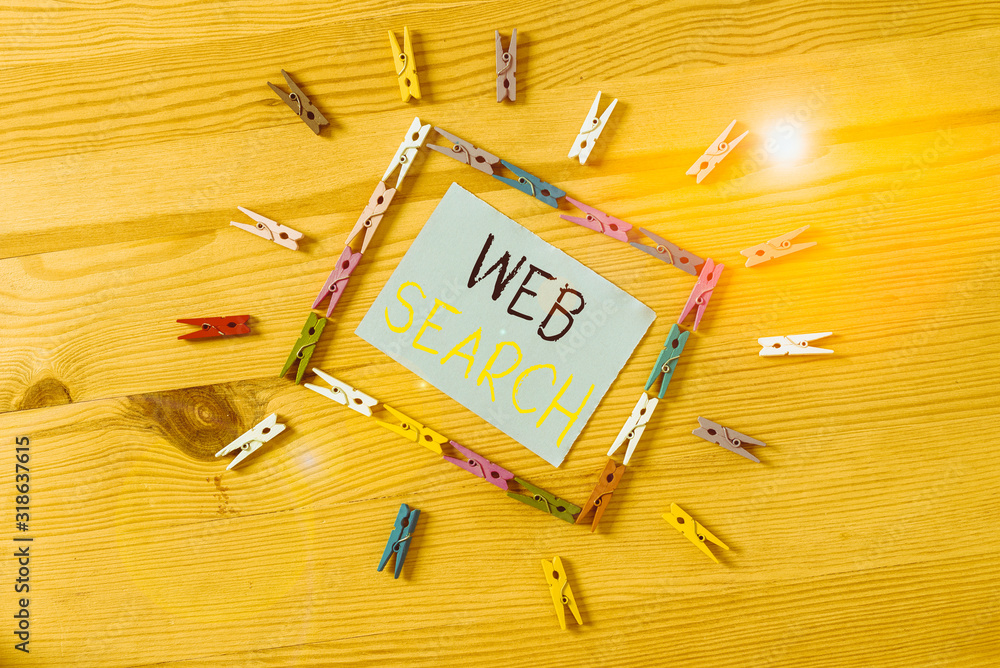 Poster word writing text web search. business photo showcasing software system designed to search for infor