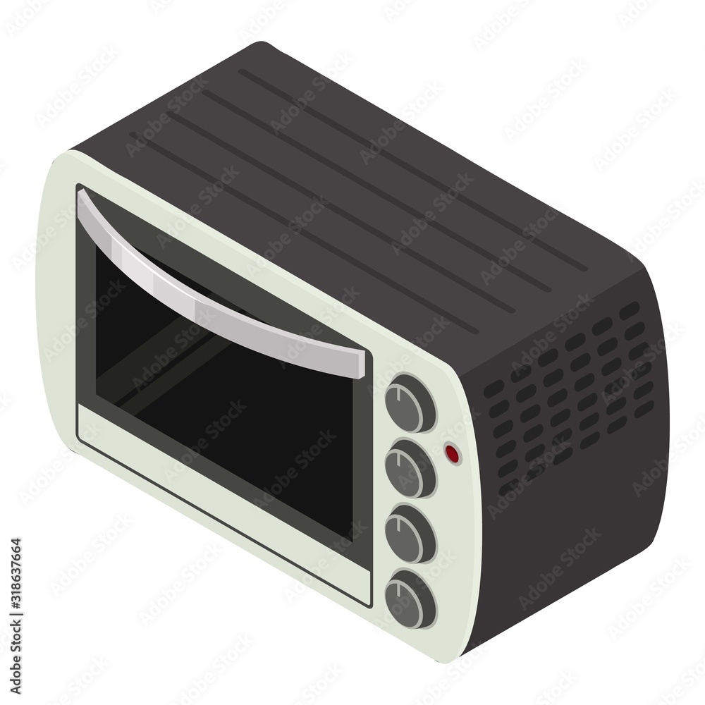 Poster retro microwave icon. isometric of retro microwave vector icon for web design isolated on white back