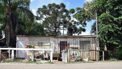 Housing showing poverty in the south of Brasil in rural environment.