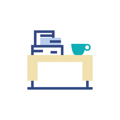 Isolated office coffee table vector design