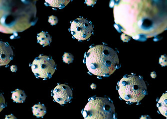 Illustrative photo of airborne coronavirus cells 