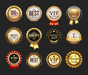Sign for brand product or vip icon with ribbon - obrazy, fototapety, plakaty