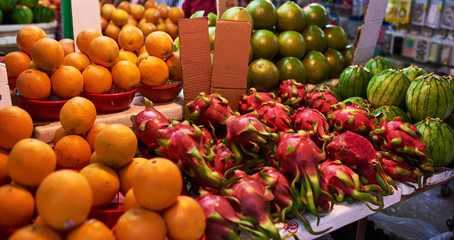 Counter full of fresh vegetables seasonal and farmer or seller showed you some - mixed ingredients for healthy lifestyle vegetarian with a lot of vitamins and anti aged.