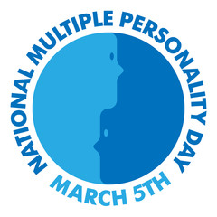 National multiple personality day symbol.