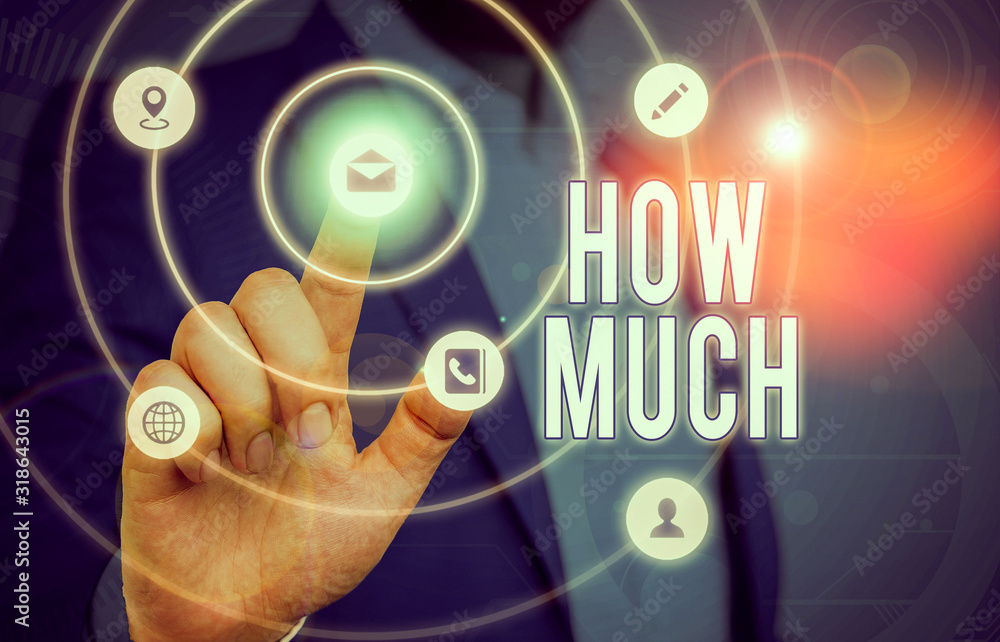 Poster conceptual hand writing showing how much. concept meaning ask about the amount or cost of something 