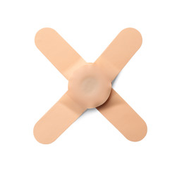 Medical sticking plasters isolated on white. First aid item
