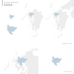 dotted Japan map, Saga