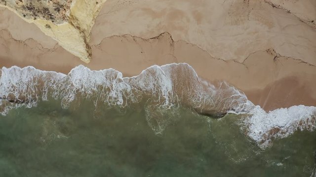 Aerial view of sandy beach Praia da Malhada do Baraco, Portugal