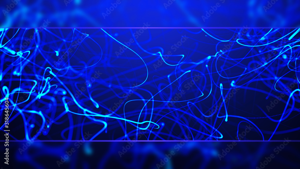 Wall mural abstract curves rippling vector fractal waves background