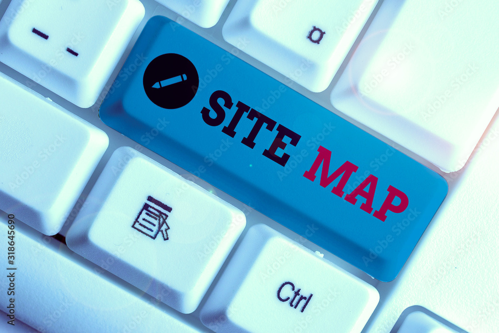 Poster conceptual hand writing showing site map. concept meaning designed to help both users and search eng