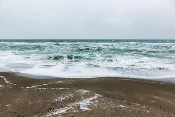 storm waves on the beach