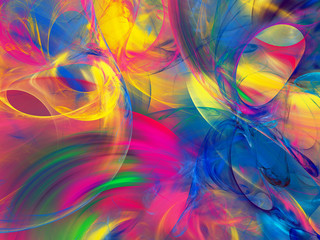 Obraz premium rainbow abstract fractal background 3d rendering illustration