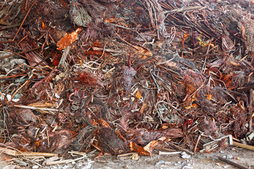 Copper scrap. Many different items of copper scrap