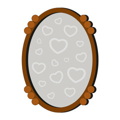 The Valentine`s Day hearts someone`s drawn on the mirror