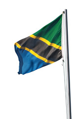 Tanzania national flag, isolated with clipping path