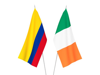 Ireland and Colombia flags