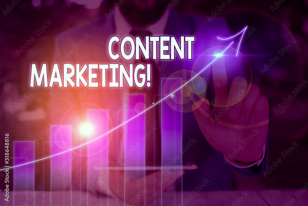 Aufkleber text sign showing content marketing. business photo text involves creation and sharing of online mat