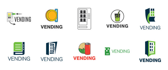 Vector logo of a vending machine with food - obrazy, fototapety, plakaty