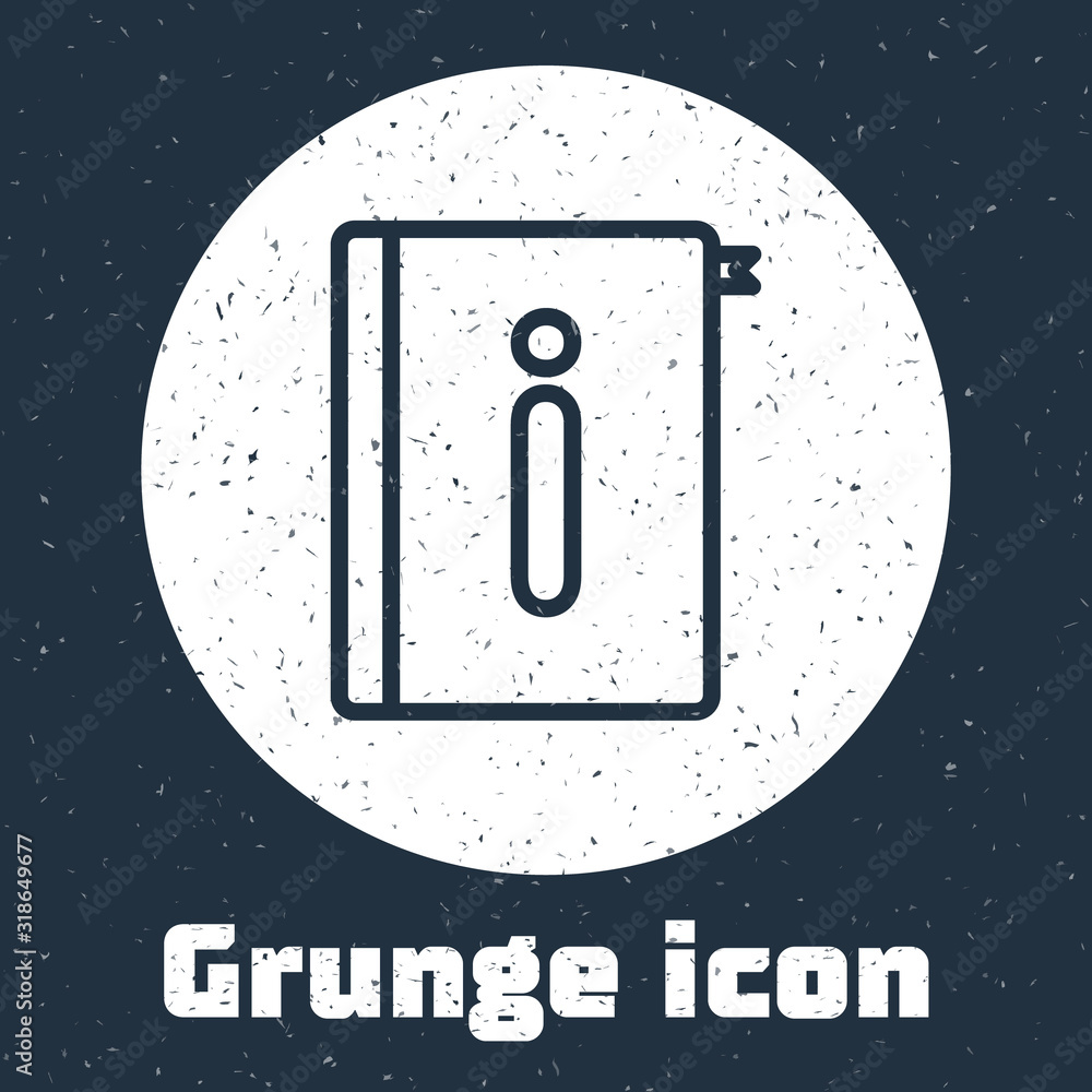 Poster grunge line user manual icon isolated on grey background. user guide book. instruction sign. read be
