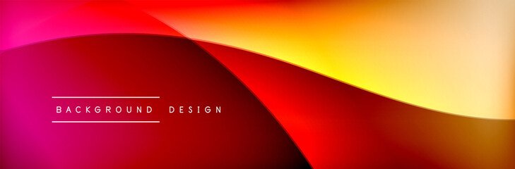 Flowing waves with 3d shadow effects and fluid gradients. Dynamic trendy abstract background. Vector Illustration