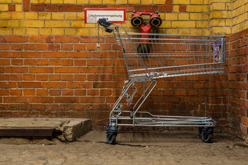 Shopping carts left on the street, abandoned shopping carts