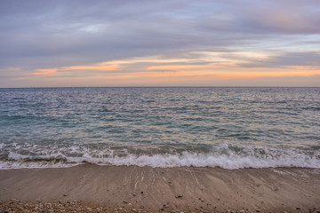 sunset over sea from beach