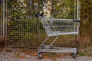 Shopping carts left on the street, abandoned shopping carts