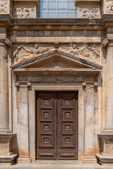 Alhambra facade an entrance, Museum of Fine Arts of Granada, spain