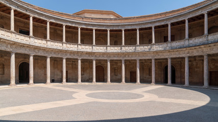 Alhambra, Colonnades of the Museum of Fine Arts of Granada, spain - obrazy, fototapety, plakaty