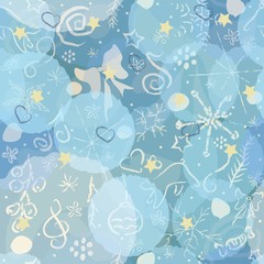 Seamless Winter Pattern with cute hand drawn elements.