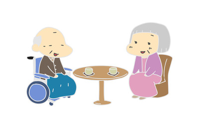 介護　老人　仲良し夫婦