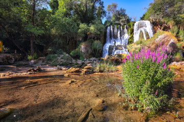 Picturesque Kravice waterfalls in the National Park of Bosnia and Herzegovina